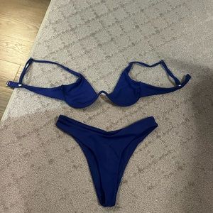 Royal Blue Ribbed Bikini